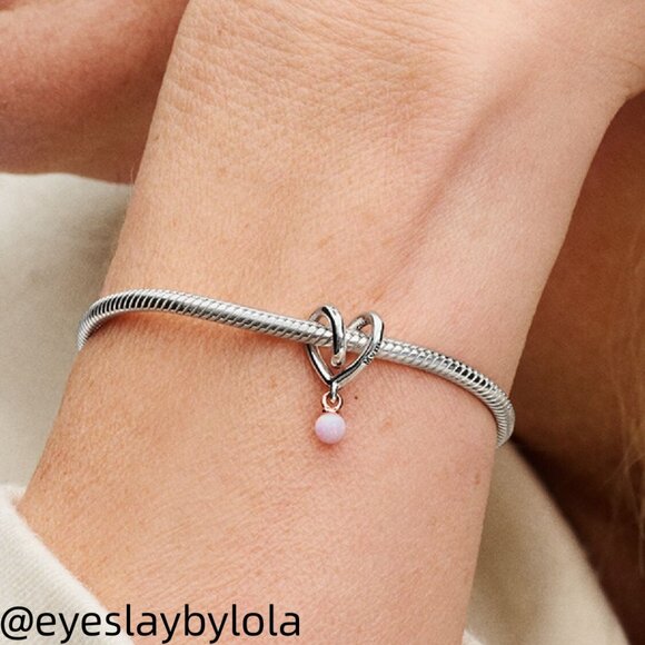 Pandora Two-tone Wrapped Heart Charm - Picture 2 of 5